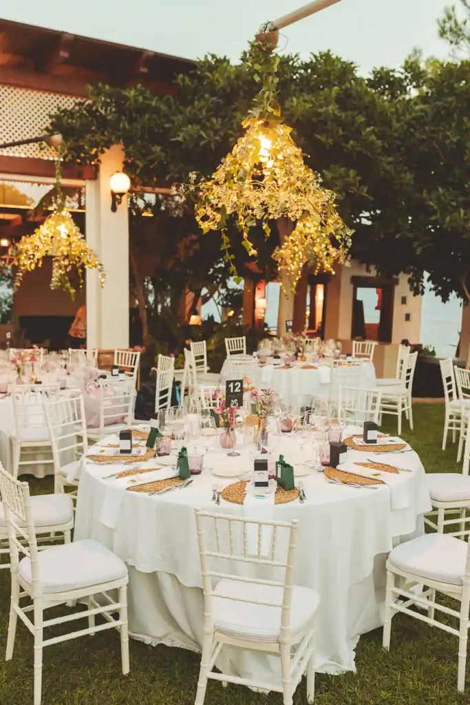 decoracion de las mesas para la boda en finca la hacienda mojacar
