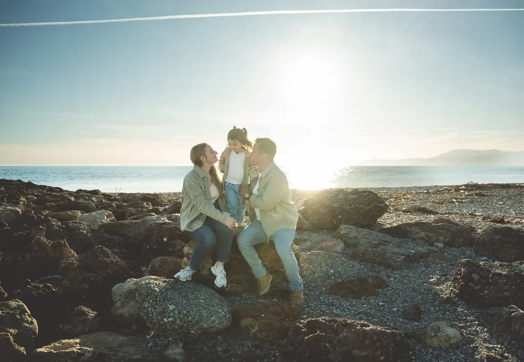 adres y su hija durante una preboda familiar en Guardias Viejas