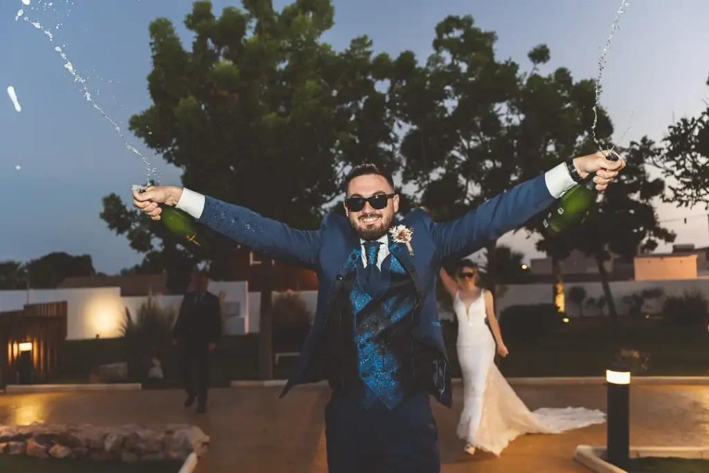 Exterior del restaurante La Jábega durante una boda en Almería