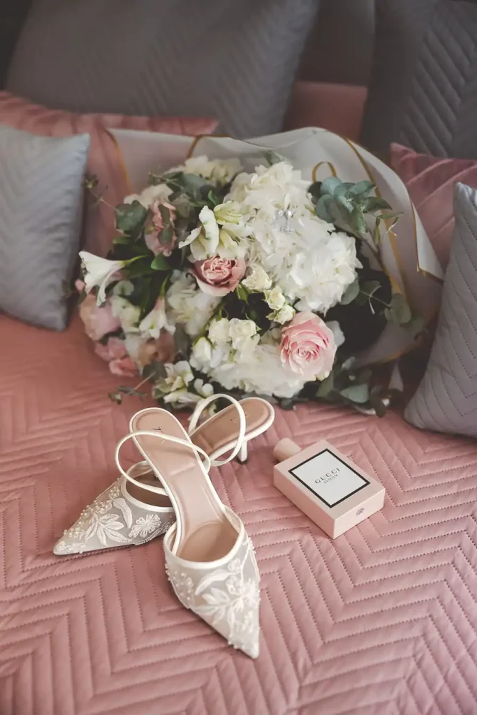 Detalles de la novia antes de la boda.