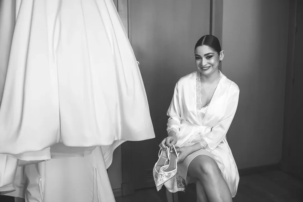 Preparativos de Rocío antes de la boda