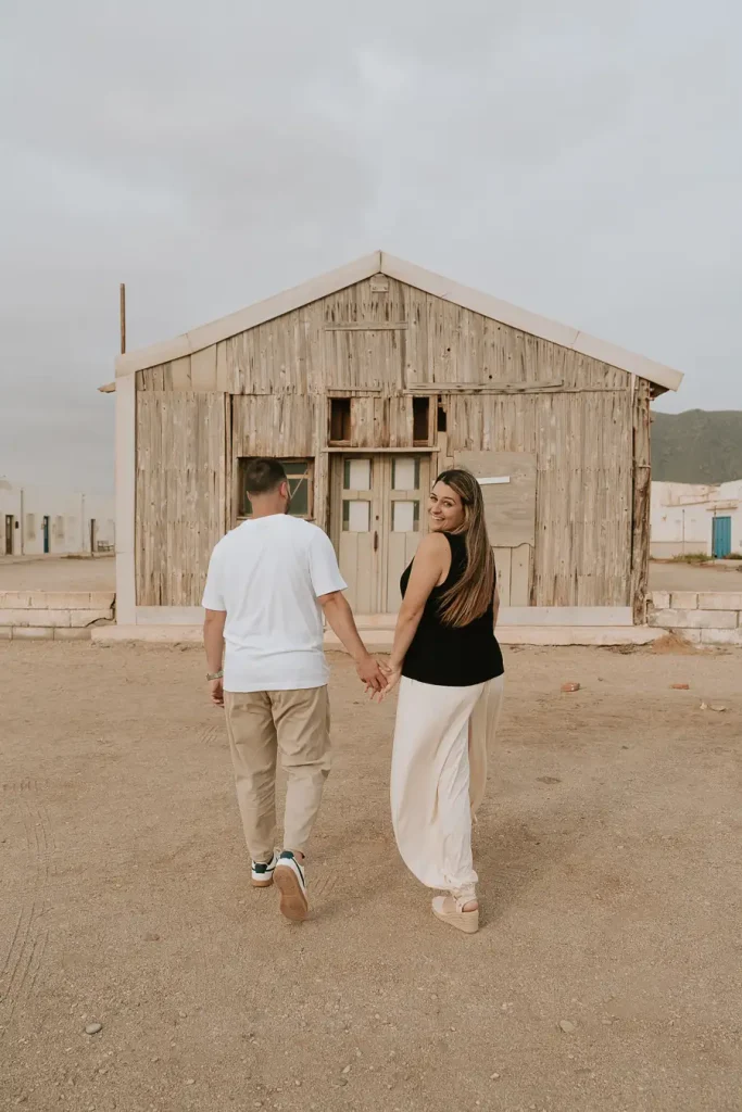 Primer plano de Marta y Álvaro durante la preboda