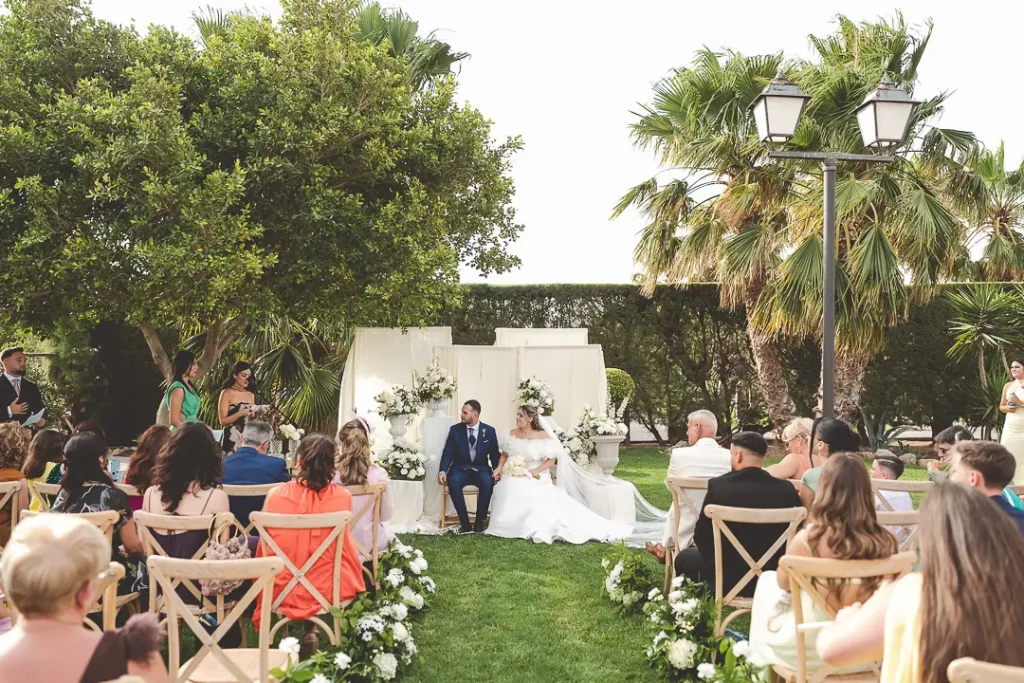 Vista del Cortijo Cabana preparada para la boda.